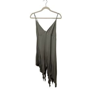 Heyson Green Boho Asymmetric Slip Dress
